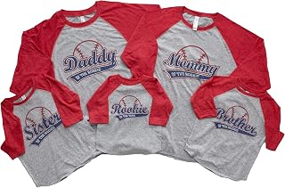 7 ate 9 Apparel Matching Rookie of The Year Baseball Shirts for The Family Red Shirt