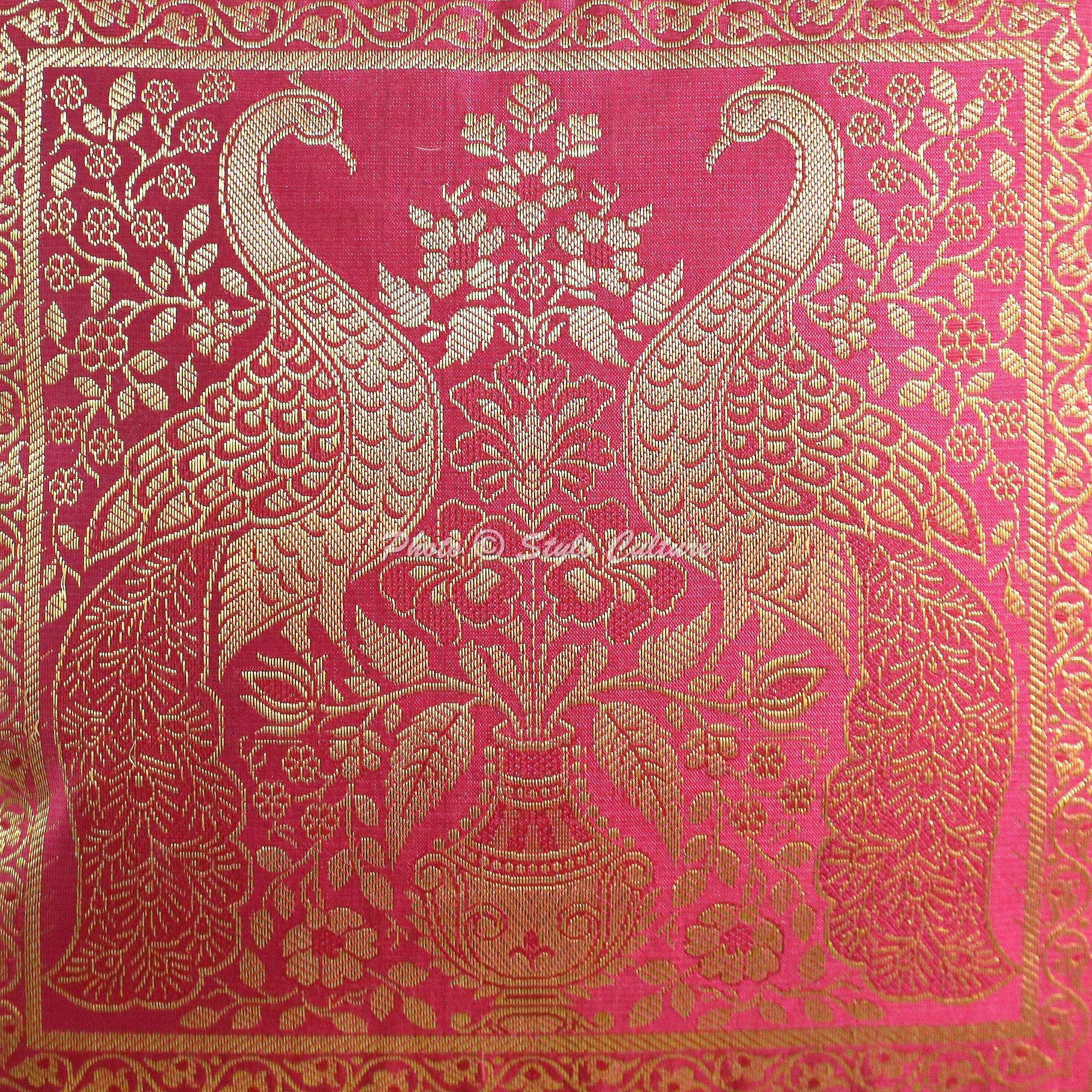 Stylo Culture Federa Cuscino Bohémien 45x45 Cm, Patchwork Vintage, Rosa Scuro, 1 Pezzo - 2