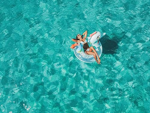 Miniatura 9 de Poolcandy - Flotador inflable de animal para piscina, tamaño extra grande de 48 pulgadas, múltiples estilos de animales