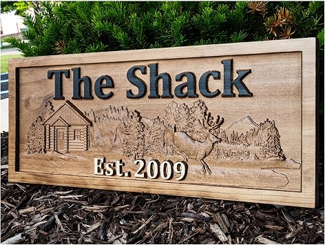 Custom Wood Cabin Sign | Personalized Name Sign | Rustic Deer Decor