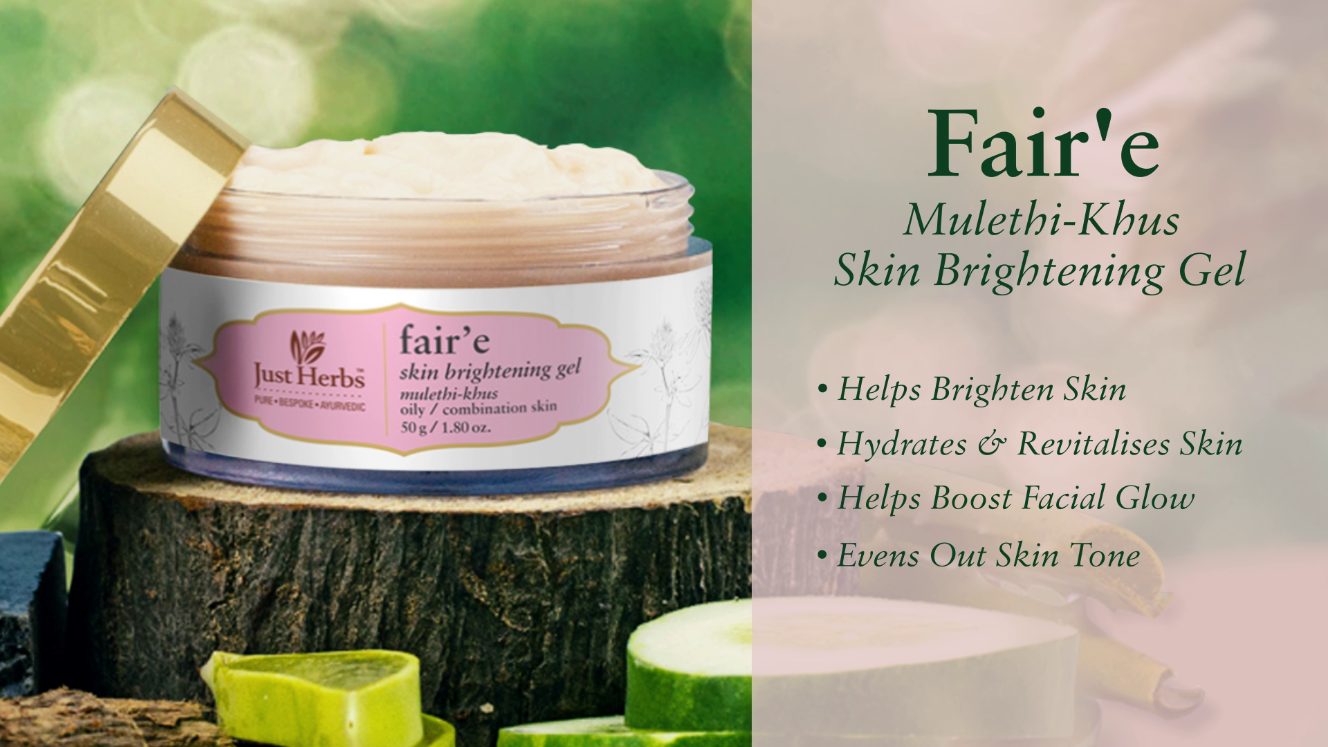 Just Herbs Ayurvedic Fair'E Mulethi-Khus Skin Brightening