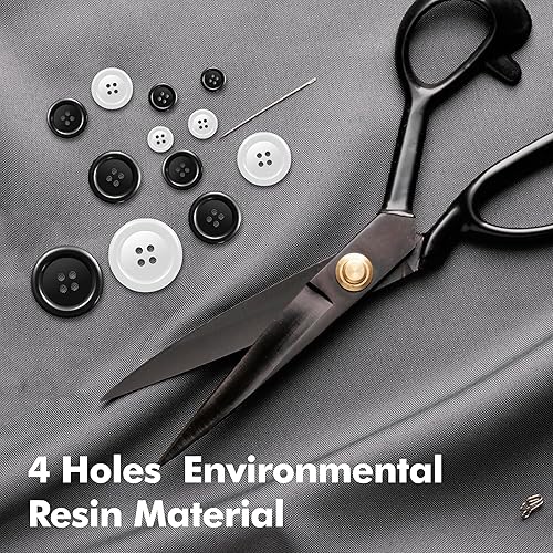 Miniatura 9 de 240 piezas en 8 colores redondos multicolor 4 agujeros botones de resina 0.984 in para manualidades de costura (1 pulgada)