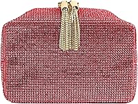 Vista 5 de Bolso de lujo con diamantes de imitación de plata para mujer, cadena de embrague brillante, bolsa de noche