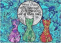 Vista 1 de Rompecabezas de 1000 piezas de Zen Cats in Flowers, tamaño grande, de 27 x 20 pulgadas