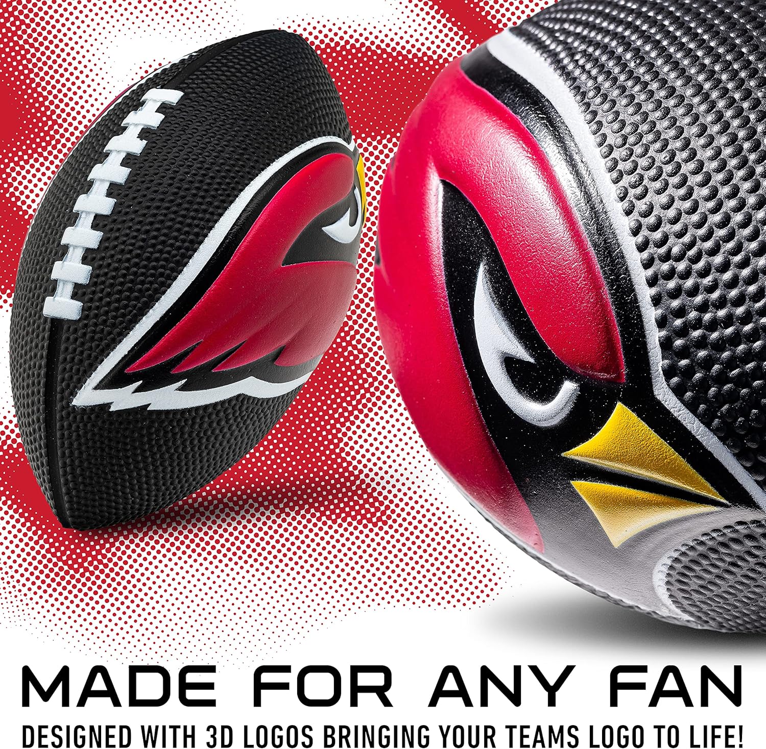 Franklin Sports NFL Arizona Cardinals Football - Kids Foam Football - Soft Football - Mini Size - Perfect for Gameday - 8.5" 3D Logos! : Everything Else