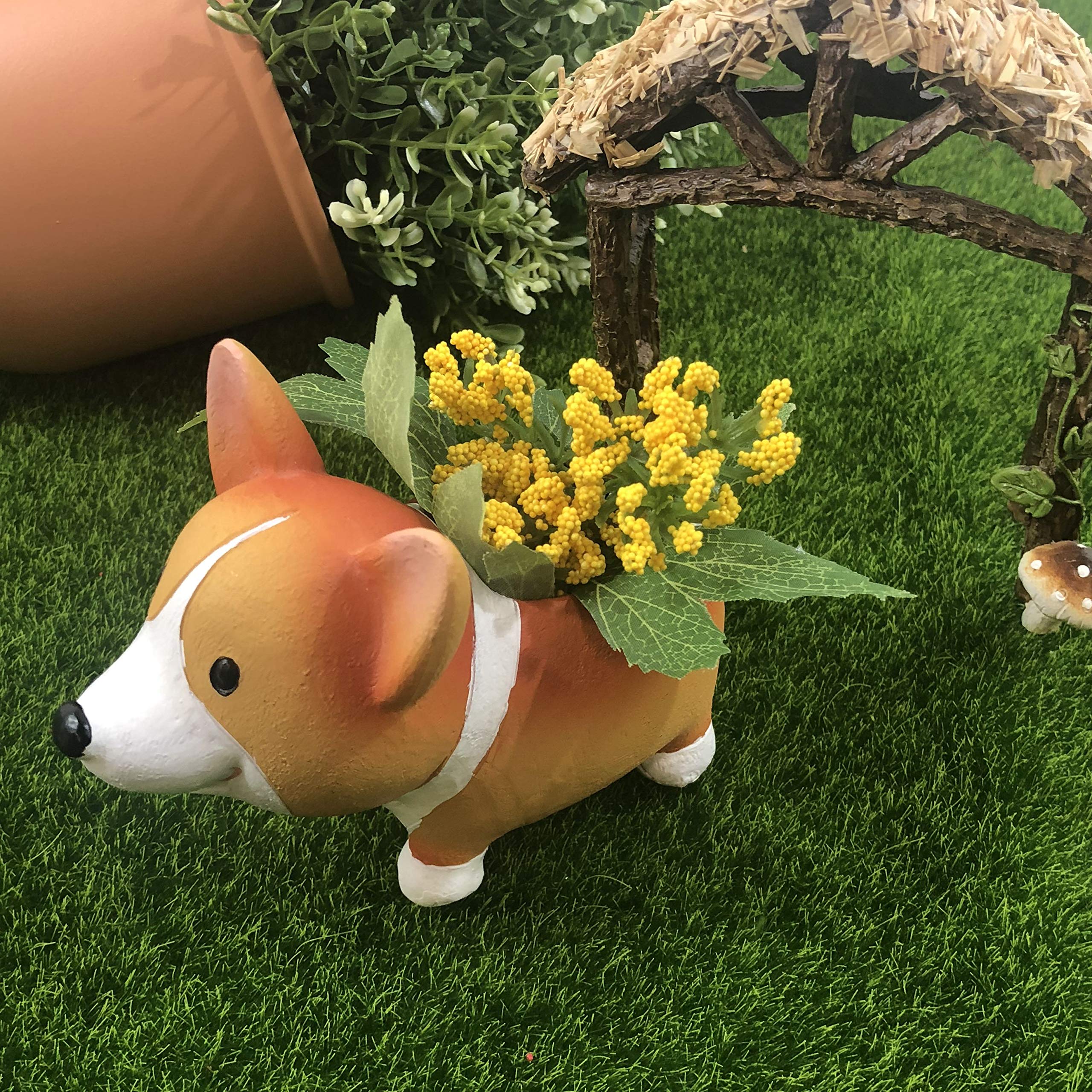 Amazon.co.jp: Nayothecorgi コーギー犬用植木鉢 - かわいい植木鉢