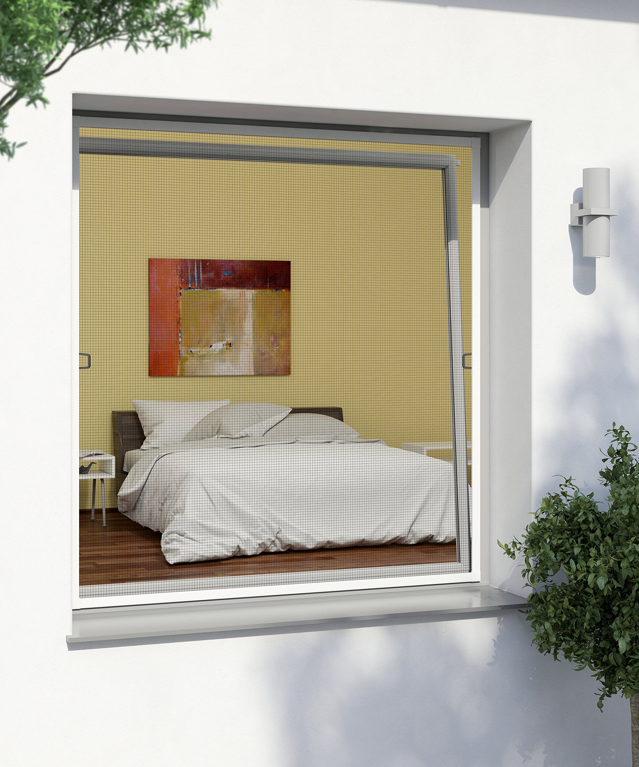 Windhager Rhino Insect Screen Finestra di Protezione Contro Gli Insetti, Telaio di Tensione, Alluminio, Bianco, 130 x 150 cm, 03767