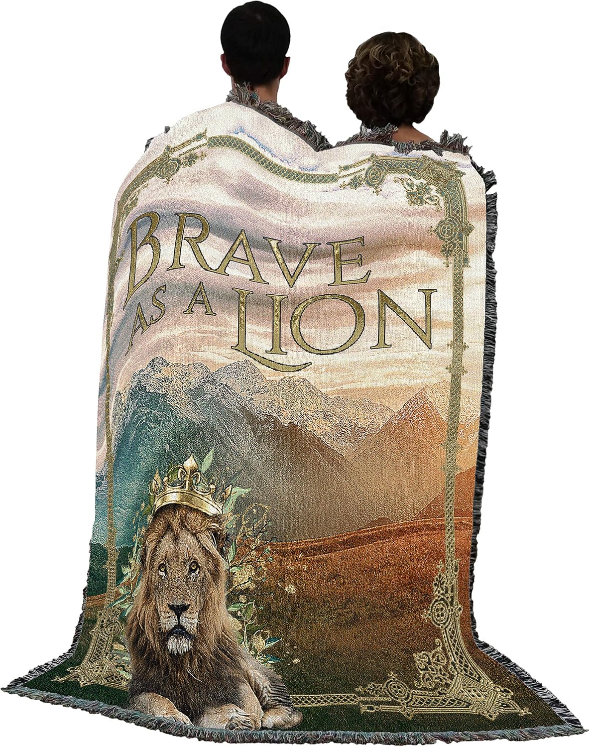 Pure Country Weavers Brave As a Lion Blanket - Gift Tapestry Throw Woven from Cotton - Made in the USA (72x54)