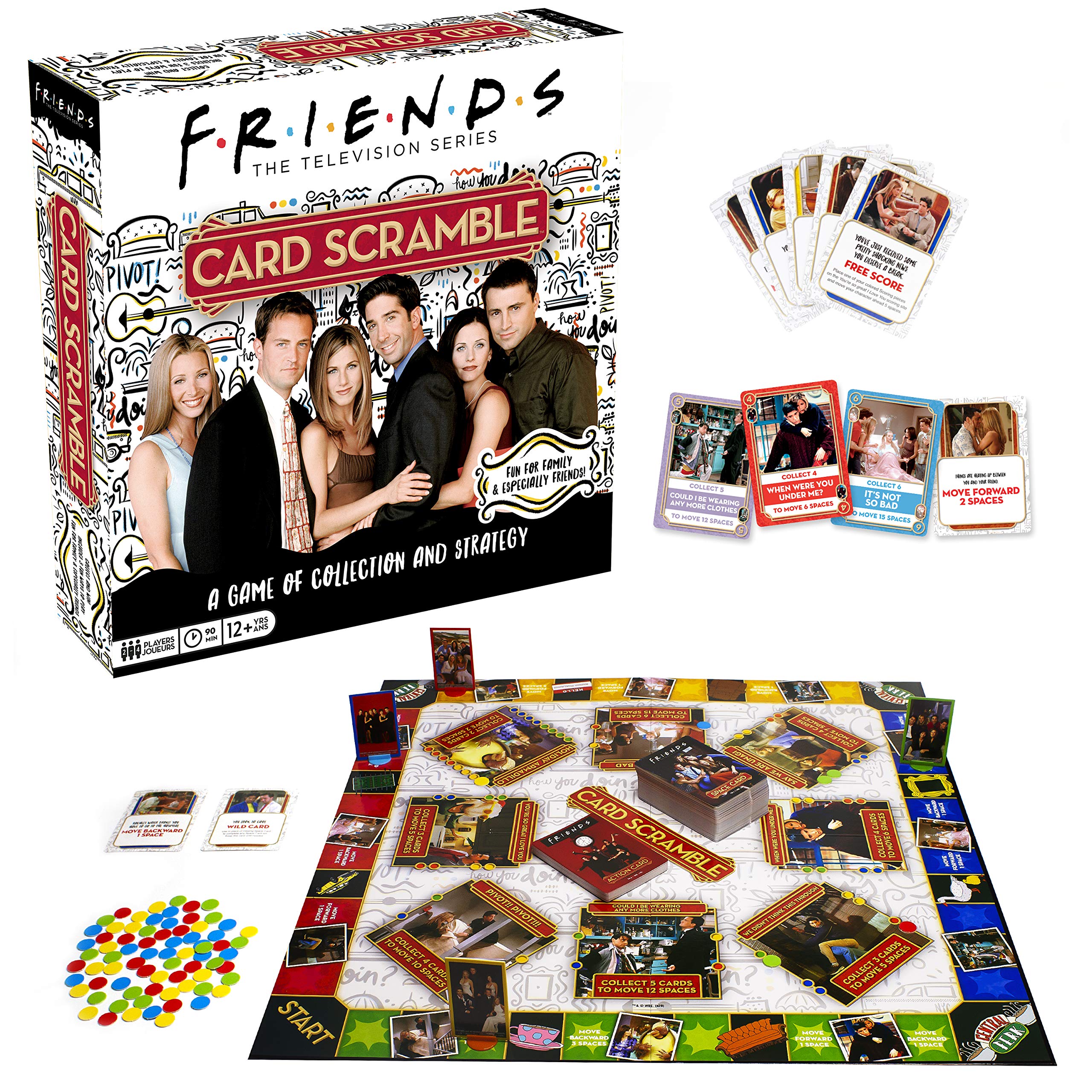 Photo 1 of AQUARIUS Friends Card Scramble Board Game - Fun Family Party Game for Kids, Teens & Adults - Entertaining Game Night Gift - Officially Licensed Friends TV Show Merchandise