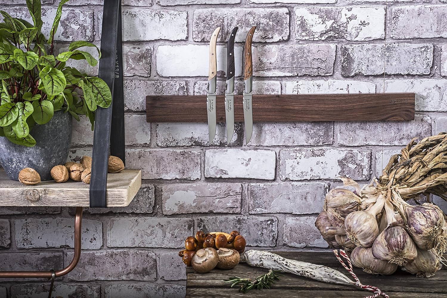 Laguiole Style de Vie Steak Knives, Luxury Line, 6 pieces, Mixed Wood, in giftbox