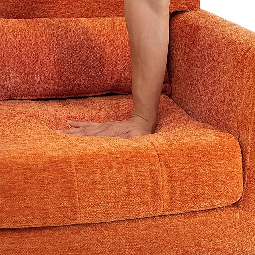 Miniatura 7 de INMOZATA Silla decorativa de mediados de siglo de felpilla tapizada moderna, para sala de estar, lectura, sala de estar, con cojín de cintura,