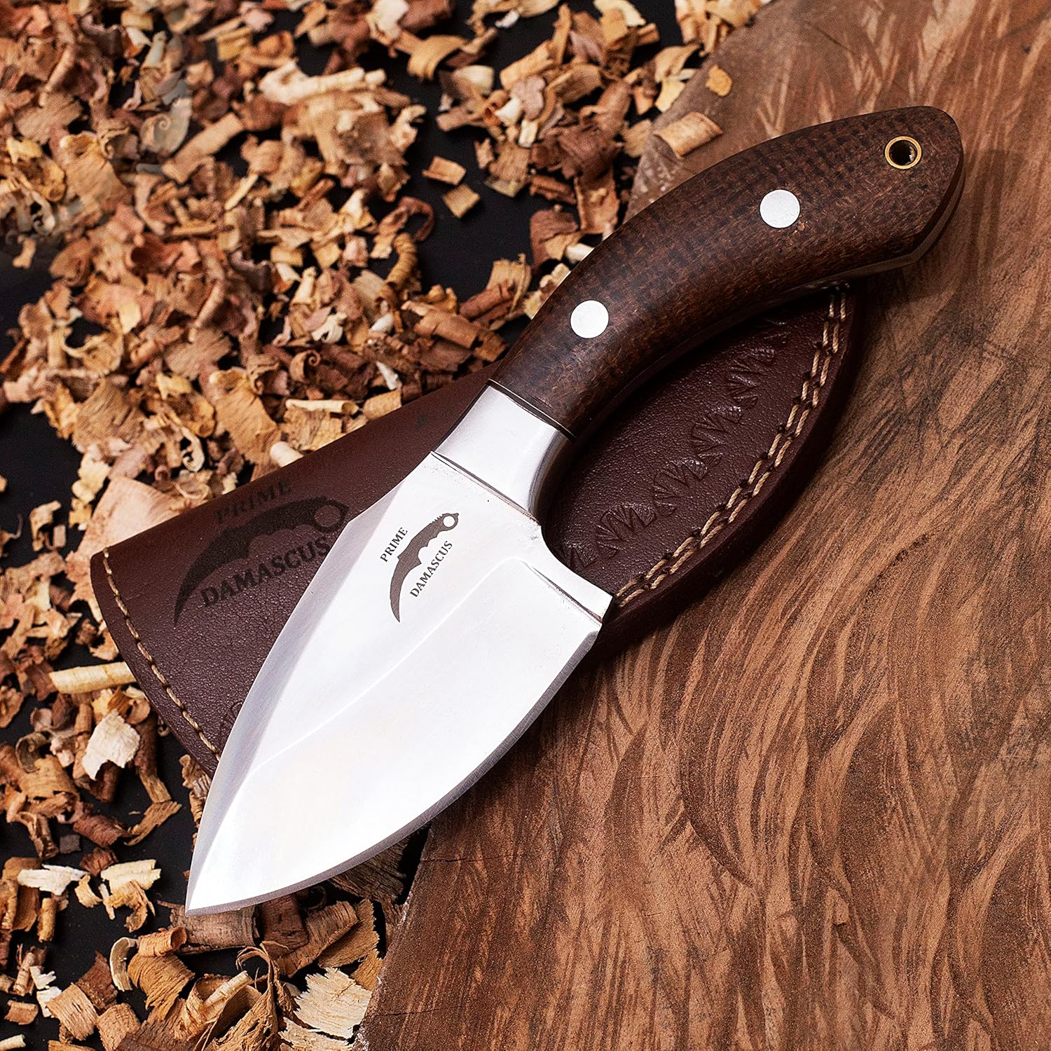 Amazon.com : prime damascus Fixed Blade Skinner/Skinning Hunting knife ...