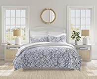 Full/Queen Comforter Set, Cotton Reversible Bedding Set with Matching Shams (Tortola Blue, Full/Queen)