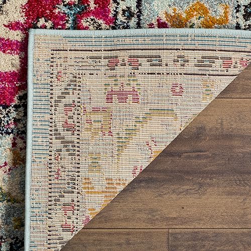 Miniatura 4 de Alfombra bohemia Safavieh estilo medallón antiguo, colección Monaco MNC243J, no suelta fibra, resistente a las manchas, decorativo, ideal para sala