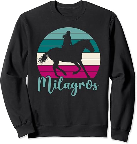 Milagros Name Gift - Equestrian Shirt Milagros Horse Girl Sweatshirt