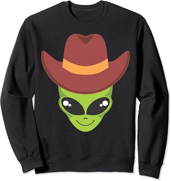 Alien Cowboy Extraterrestrial Cowboy Funny Rodeo Sweatshirt : Amazon.co
