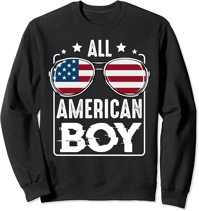 Amazon.com: All American Boy 4th of July Flag Patriotic Independence Sweatshirt : Clothing