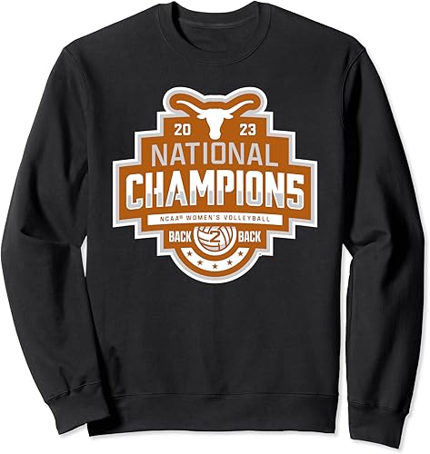 Texas Longhorns National Champs 2023 - Sudadera con logotipo de voleibol para mujer, Negro -
