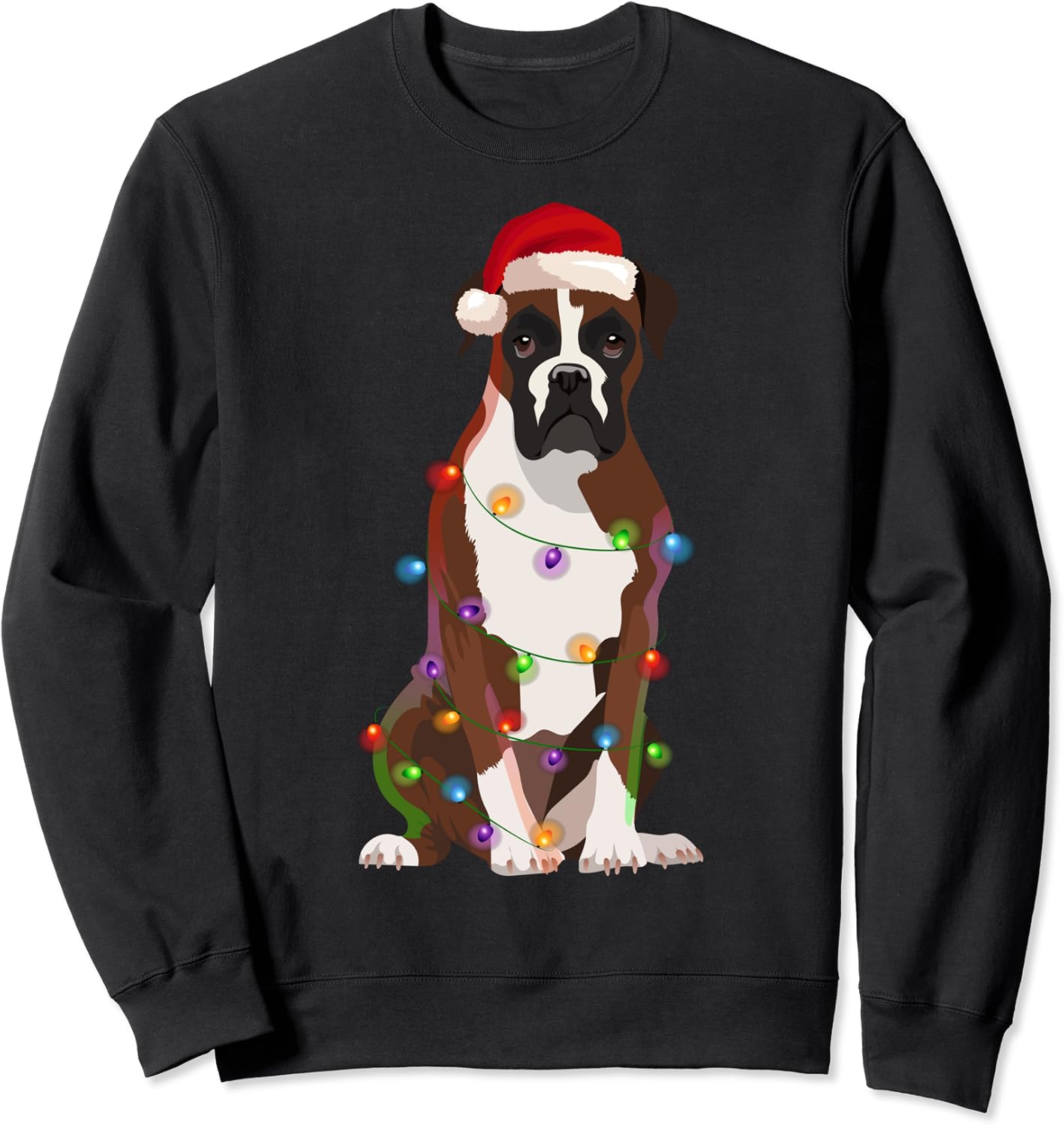 Boxer Dog Christmas Lights Xmas Dog Lover Sweatshirt Everything Else