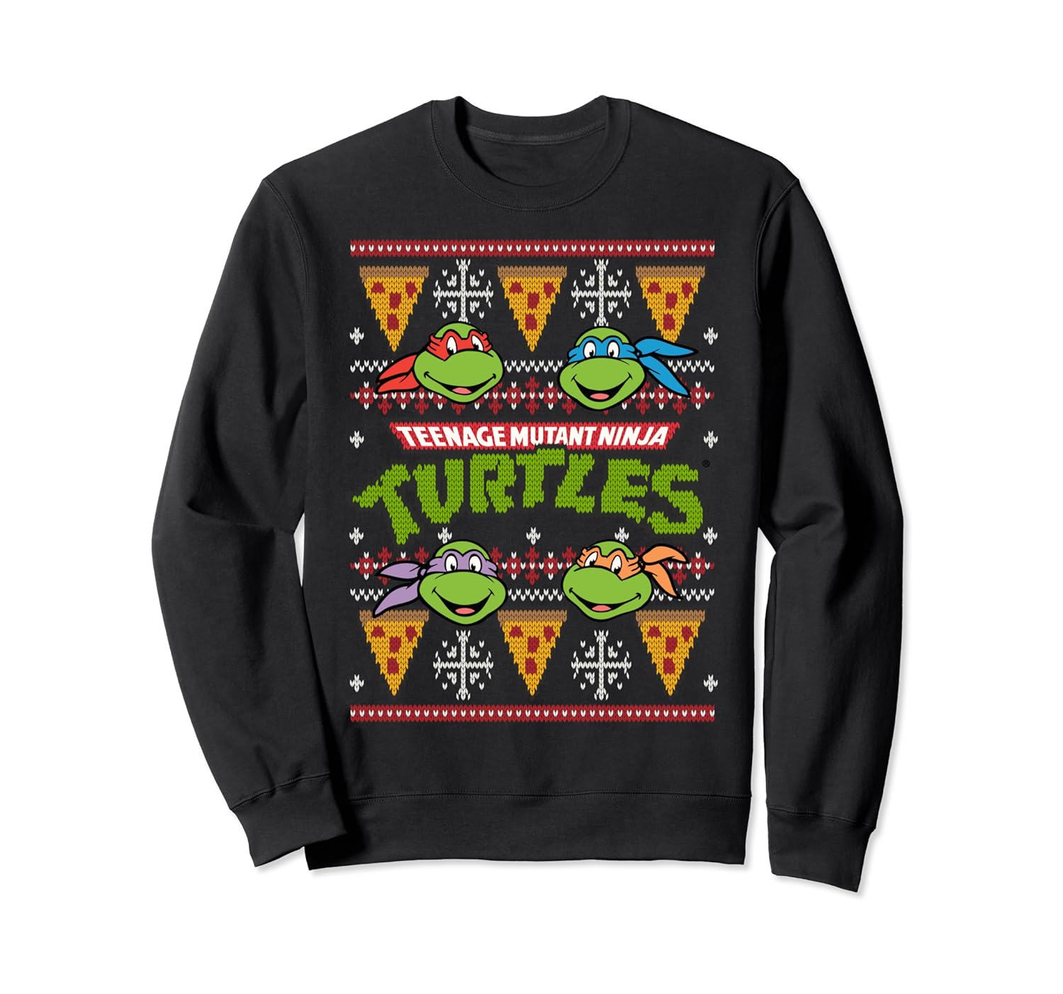 TMNT Ugly Xmas Sweaters With Pizza Sweatshirt