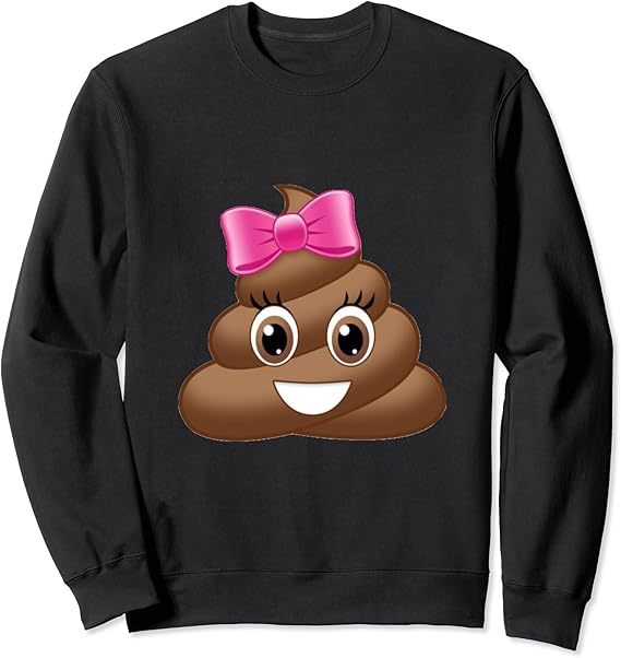 Emoji Cute Poop Pink Ribbon Bow Poo Sweatshirt: Amazon.de ...