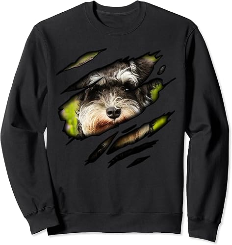 Schnauzer Dog in me design, Dogdesign, sudadera para perros pedigrí, Negro -