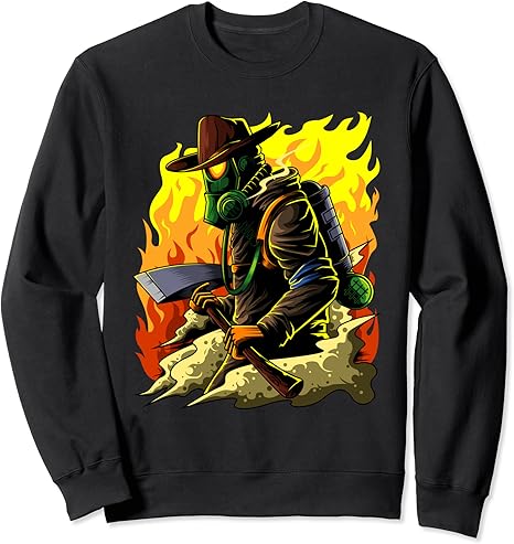 Amazon Co Jp 消防ヘルメットと斧を持つ消防士 イラスト 消防署 トレーナー ファッション Amazon Co Jp 消防ヘルメットと斧を持つ消防士 イラスト 消防署 トレーナー ファッション