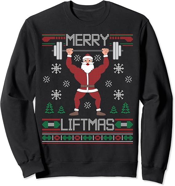 Merry Liftmas Ugly Christmas Sweater Santa