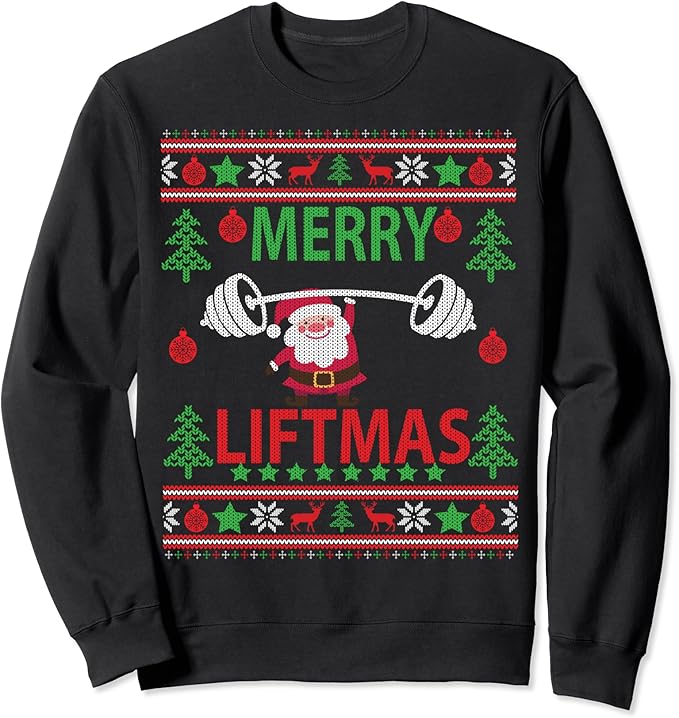 Merry Liftmas Ugly Christmas Sweater Gym