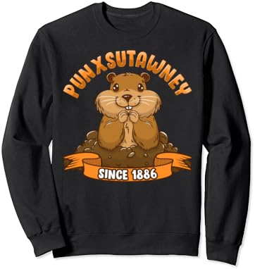 Groundhog Day Humorous Floor Hog Sweatshirt - Punxsutawney Fun
