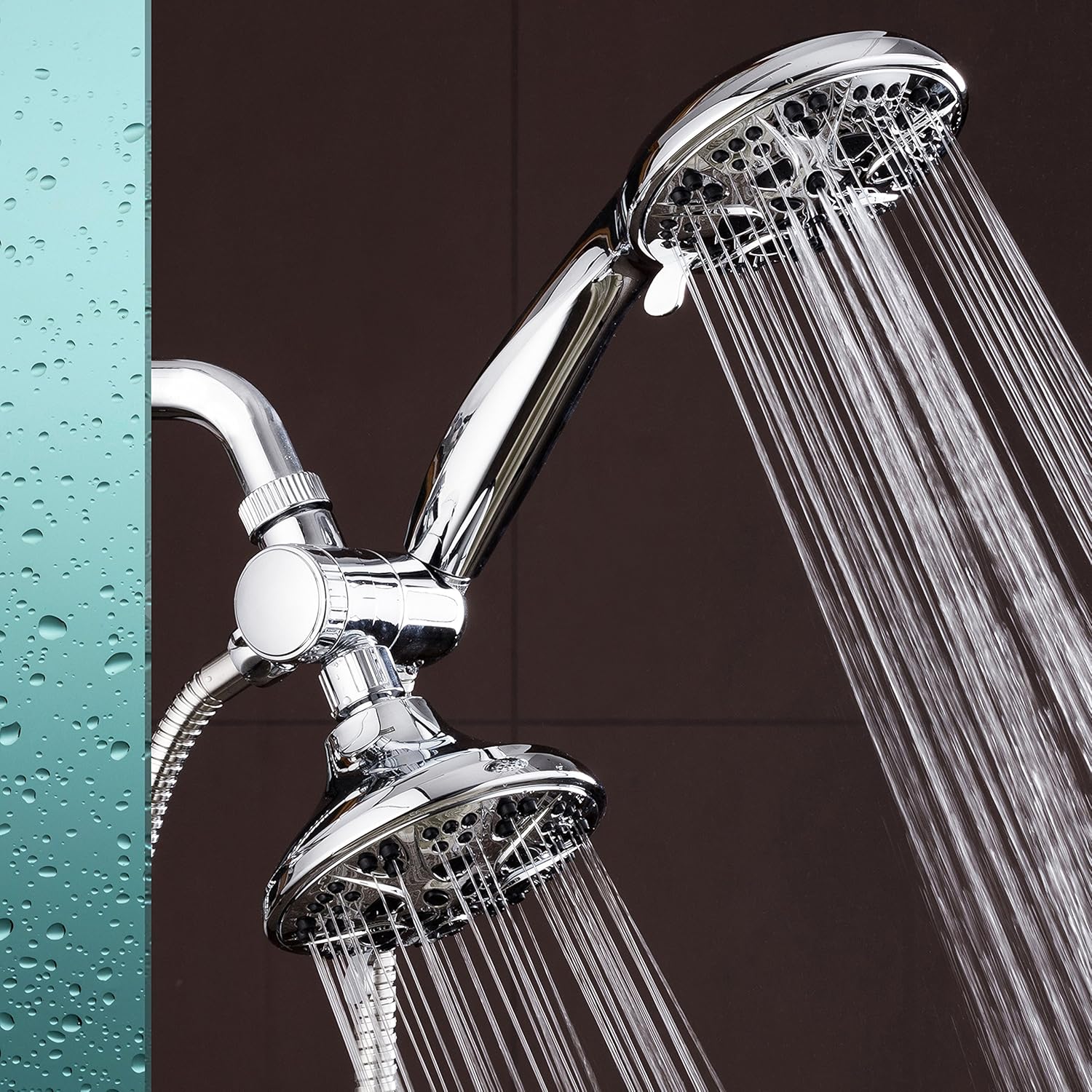 Chrome Dual Head 5" Handheld and Fixed Shower Combo