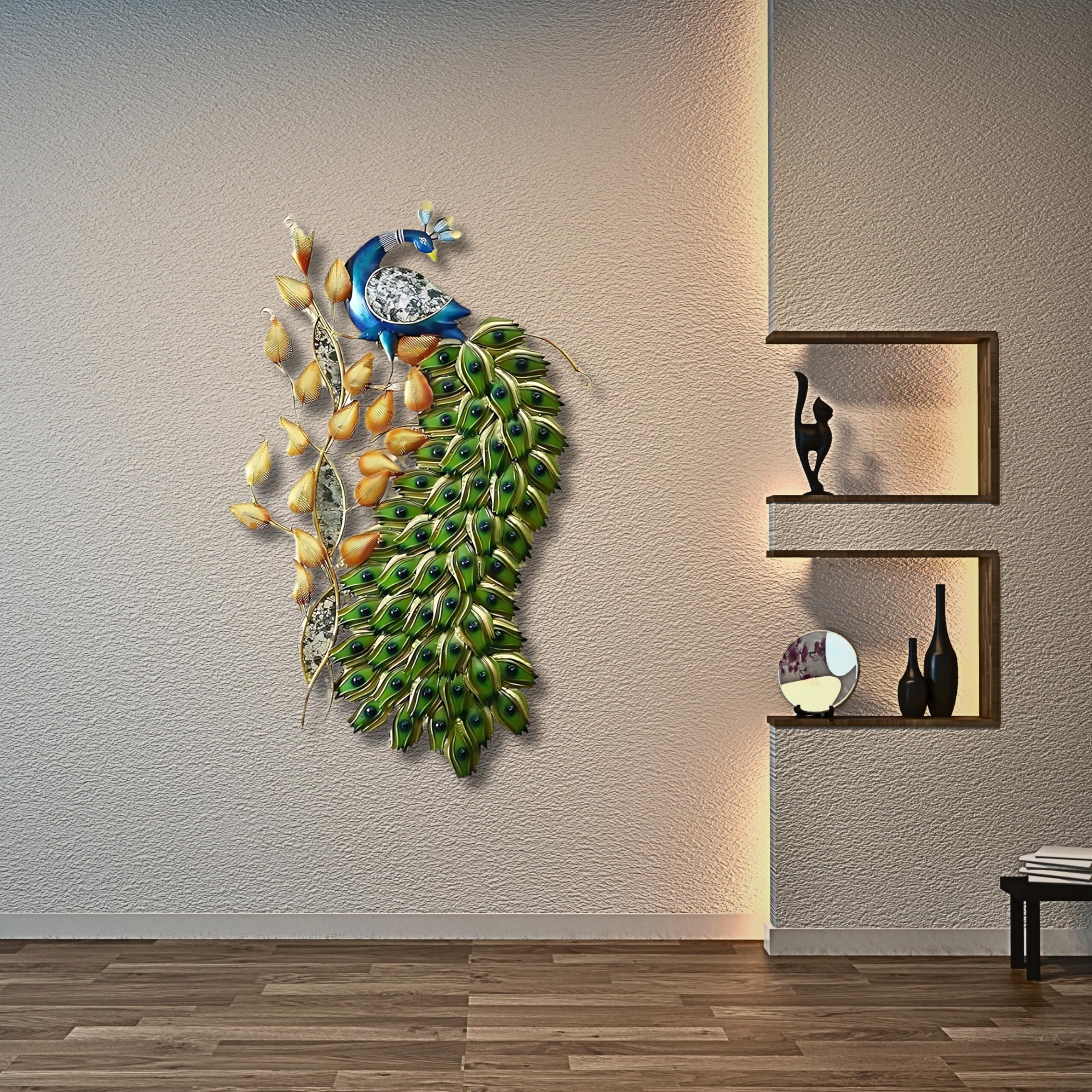 Modern Art interior Peacock｜Iron｜海外購入可 KRAFTI DECO Metal Iron (PEACOCK LED 4 ft) Metal Abstract/Wall
