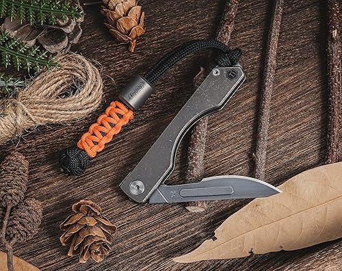 Miniatura 8 de KeyUnity KA03 EDC Funda de cuero y KA01 Titanium Paracord Beads Bundle