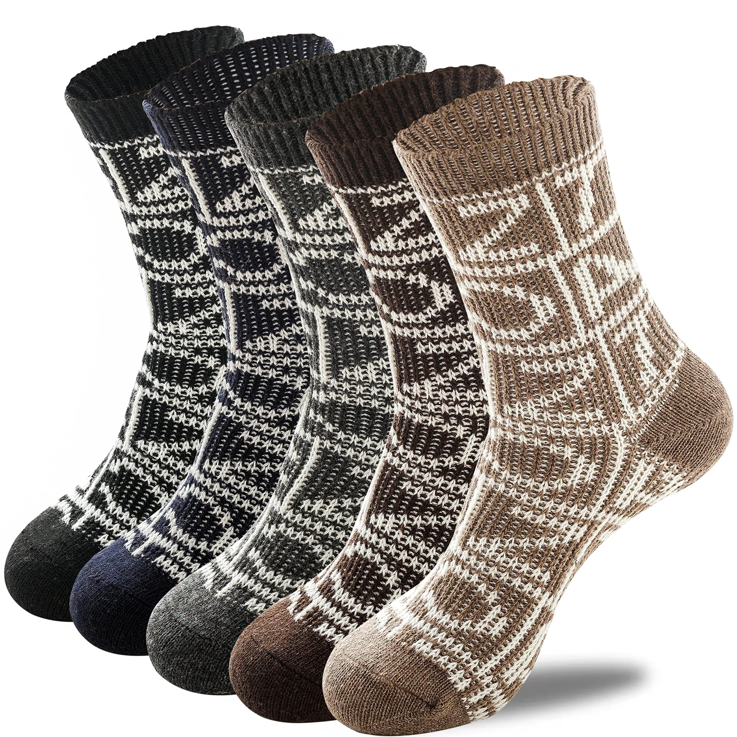 Sponsored Ad – Men's Thermal Socks, 5 Pairs Thick Cotton Thermal Socks Men's Winter Soft Walking Hiking Socks Men's Heavyweight Comfort Boot Socks for Cold Weather