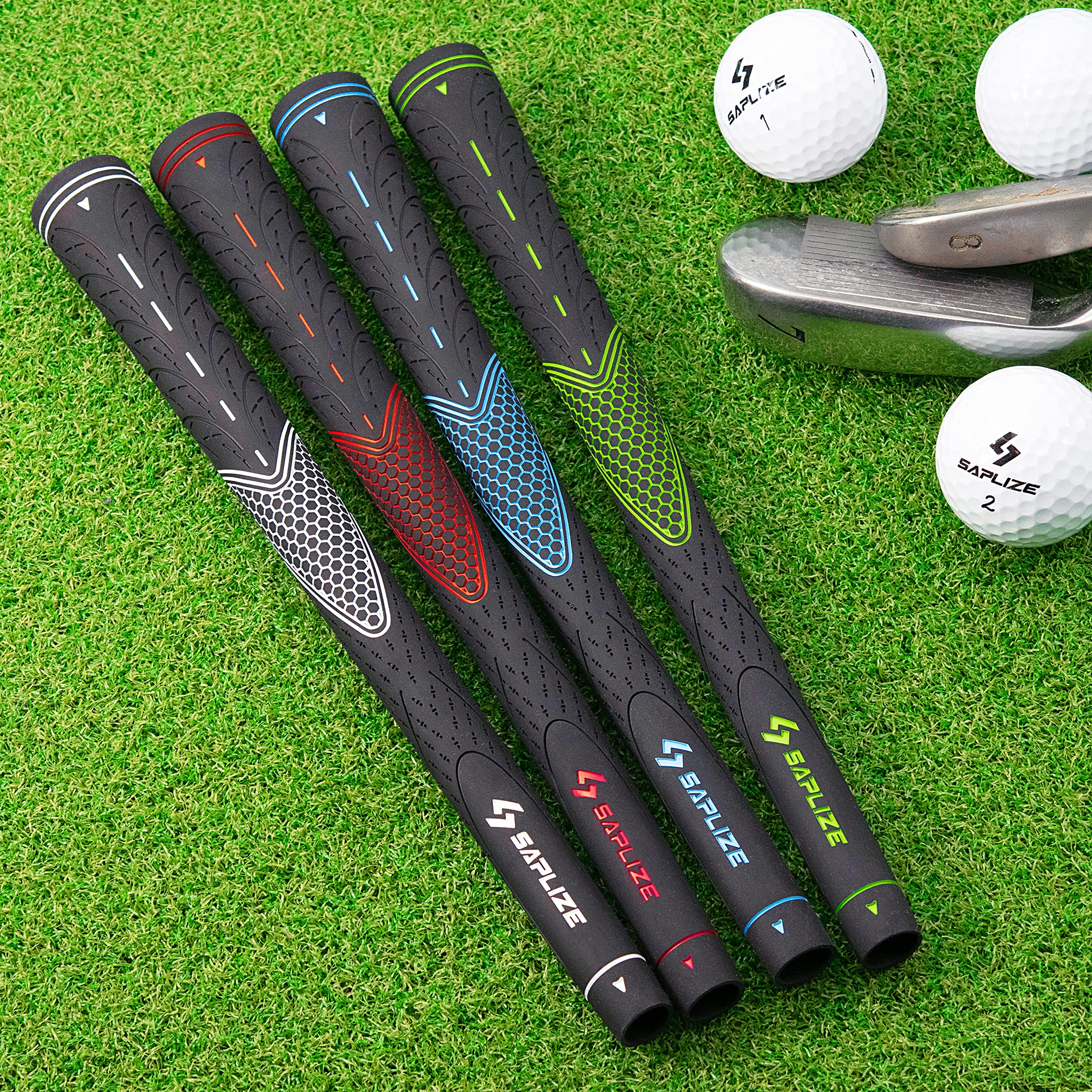 SAPLIZE Classic Rubber Golf Grips 13 Pack, High Feedback, NonSlip, 13
