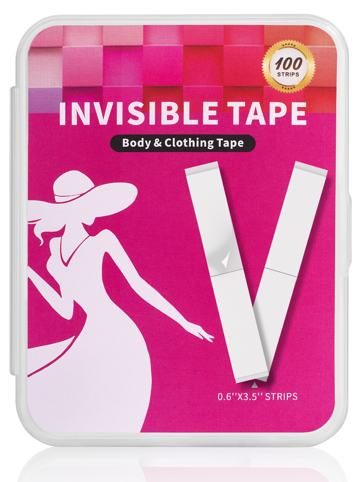 Image of 100 Strips Double Sided Fashion Tape, Invisible Skin Friendly