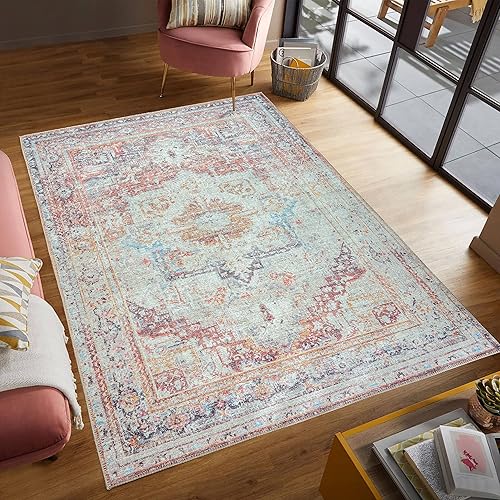 Monolia Alfombra de área lavable a máquina, alfombra antideslizante para sala de estar, mesita de noche, baño, cocina, alfombra de aula, decoración