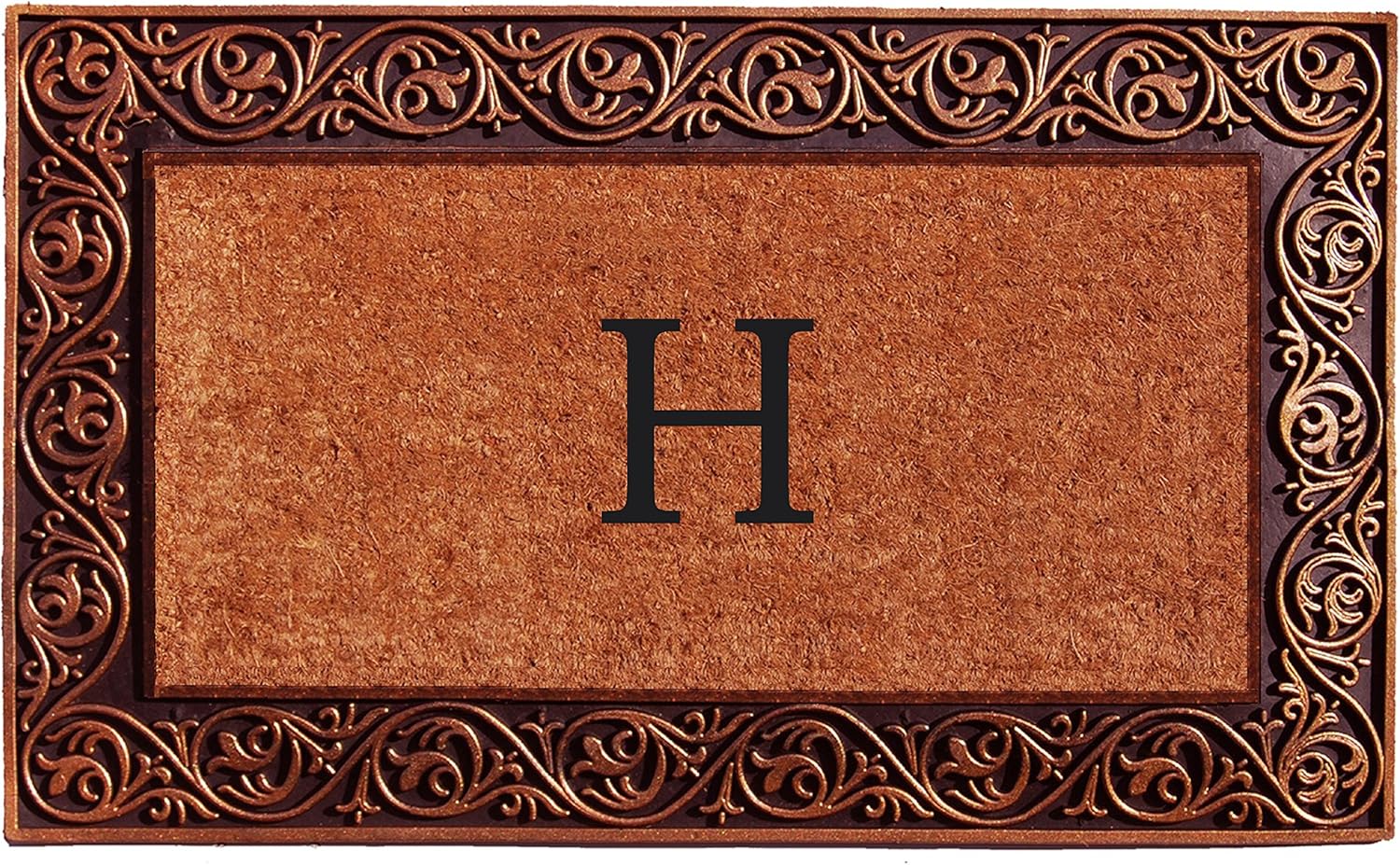 Home & More 10003BRNZH Prestige Bronze Monogram Doormat (Letter H)