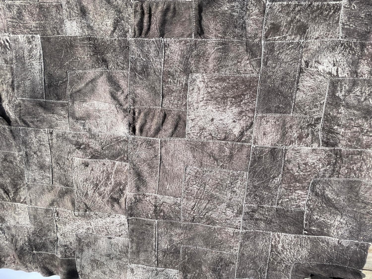 Lambskins Whole Lamb Leather hides in Multiple Colors 5-7 Square feet (Gray White)