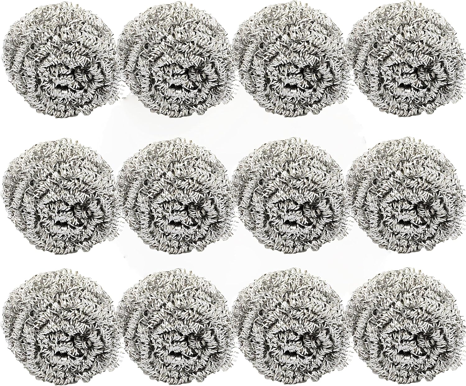 TrueCraftware-100g Stainless Steel Scrubber Ball Set of 12- for Cleaning Dishes Pans Pots Ovens Grills Stainless Steel Metal Scrubber for Kitchen Sinks Cleaning Steel Wool Pads