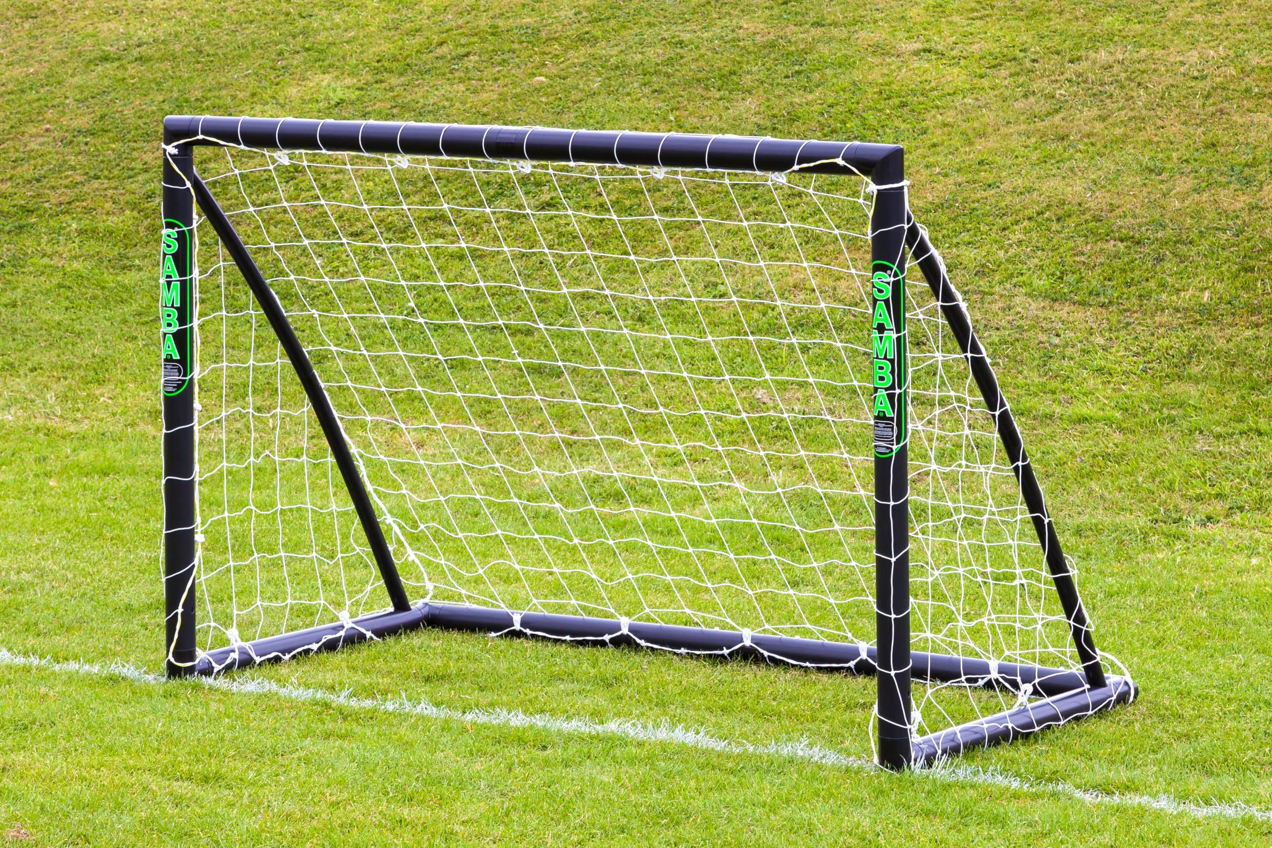 Samba 6x4ft Football Goal - Viper Black - All Weather uPVC Football Training Goal Posts - Portable Net Locking System