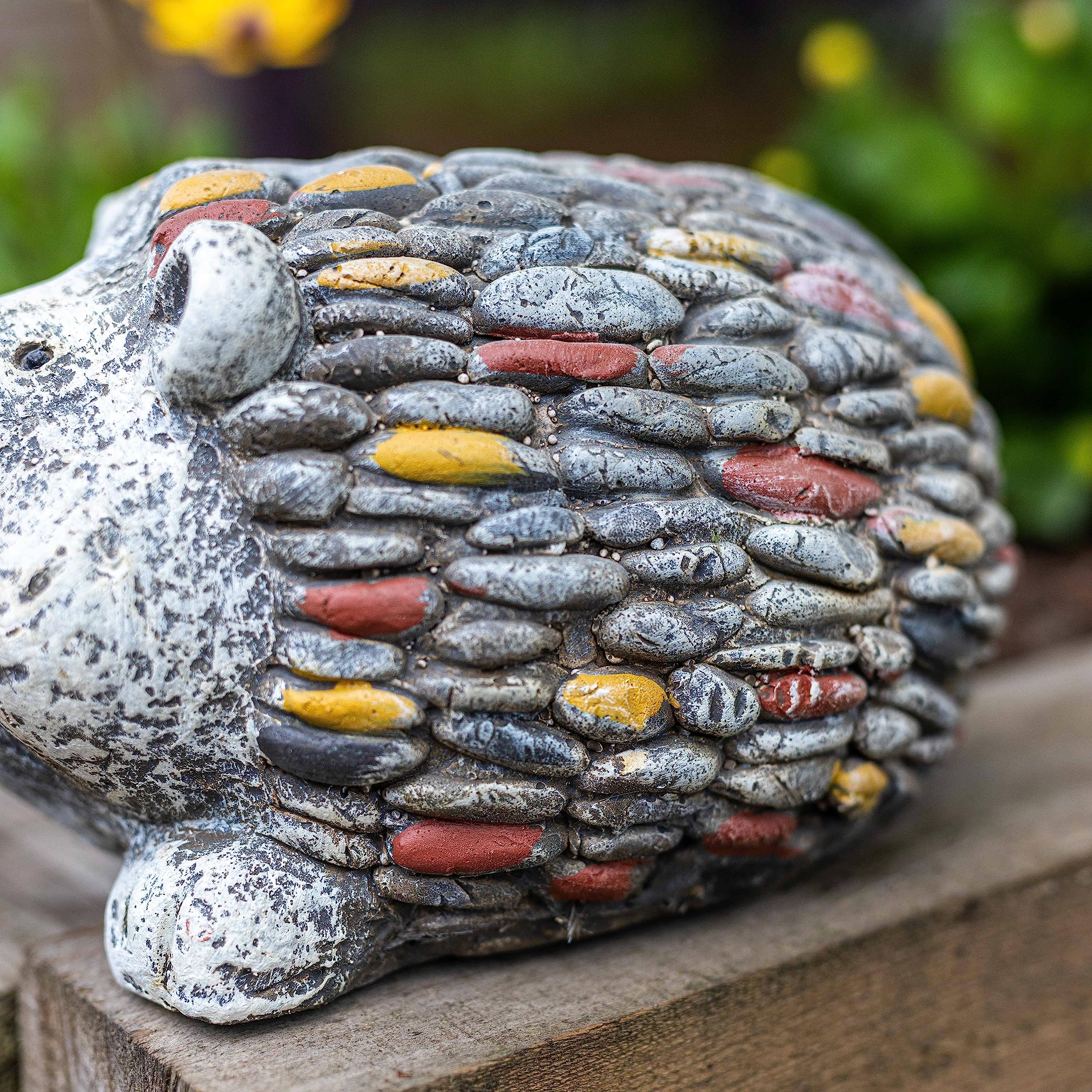 Garden Mile Tierstatue Igel Mit Gras In Steinoptik – Gartenfigur Aus Kunstharz, Wetterfest, Ca. 30x17,5x17,5 Cm