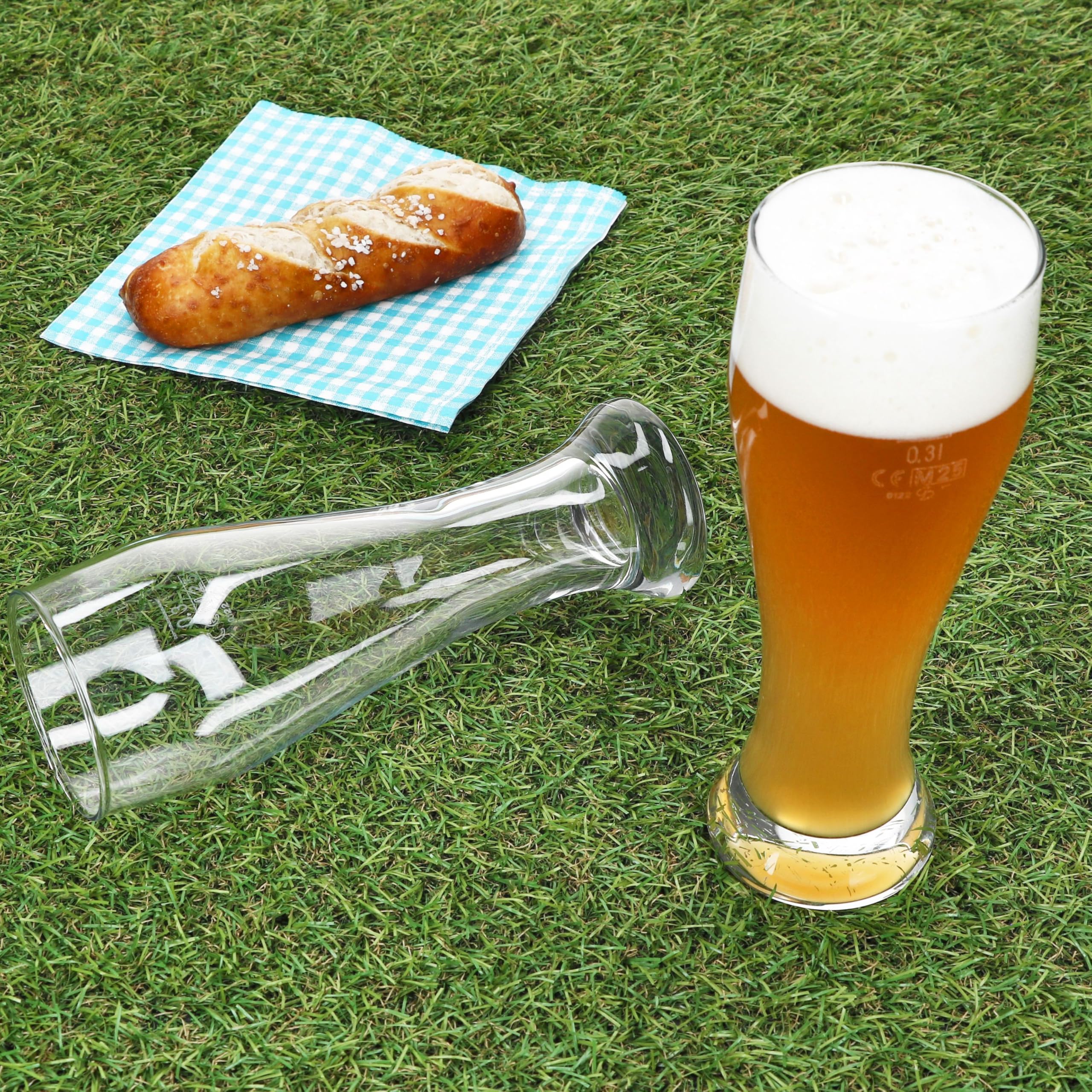 MamboCat 36er Set Seppl Baby-Weizenbiergläser klar 0,3L geeicht I kleines Weißbier-Glas mit schlanker Form I Hefeweizen I Daheim, Gastro, Hotel, Restaurant & Zuhause