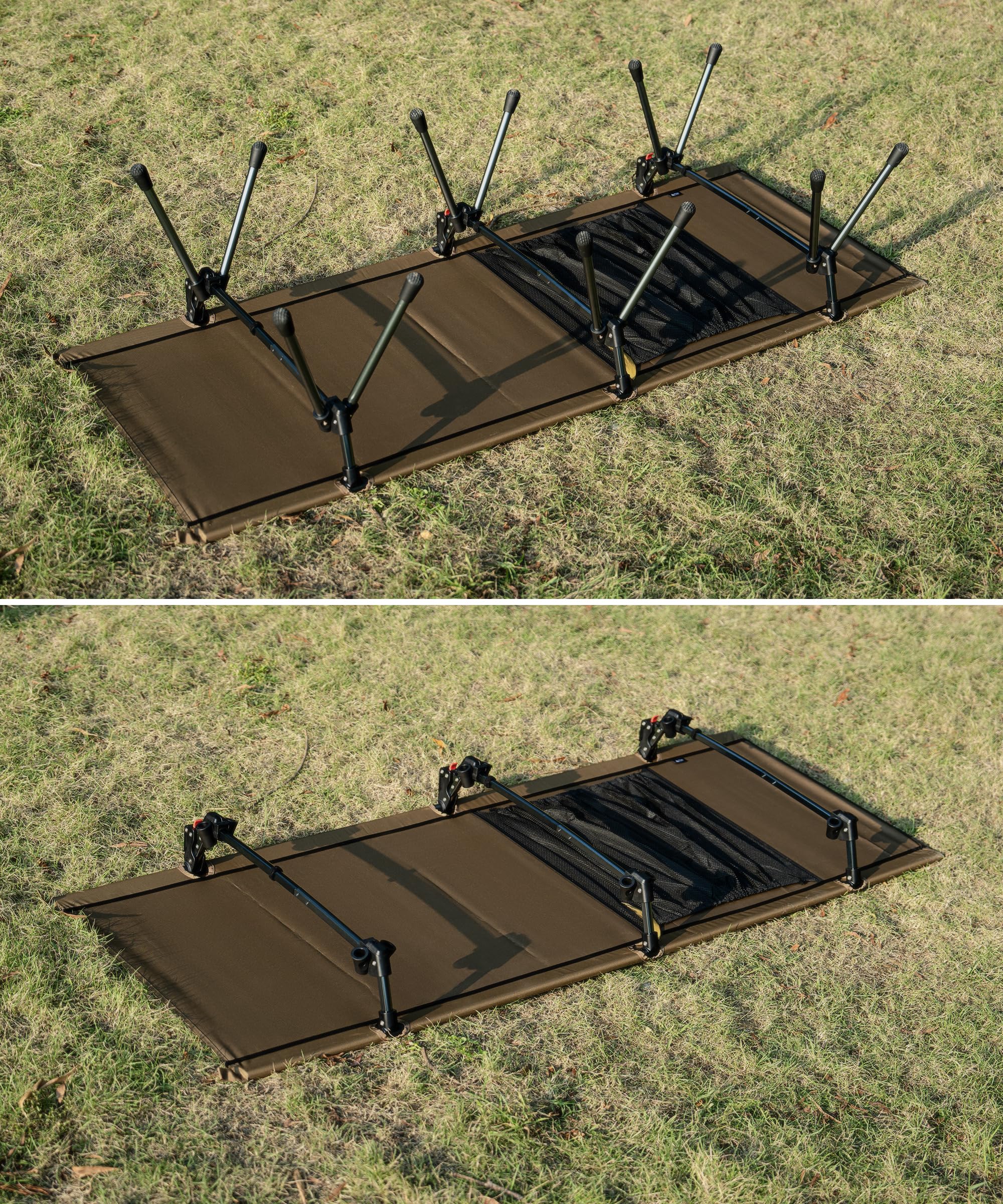OneTigris SUPRANUBIS - Lettino pieghevole da campeggio, 190 x 70 cm, portatile, pieghevole, leggero, fino a 150 kg, per tenda, attività all'aperto, viaggi, giardino, ufficio (coyote)
