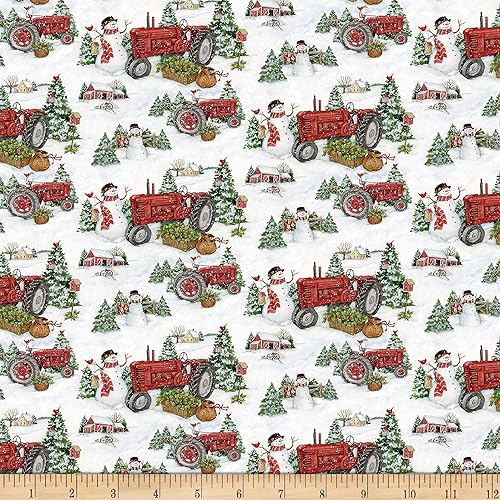 Miniatura 1 de Springs Creative Susan Winget - Tractores de granja de Navidad, color blanco