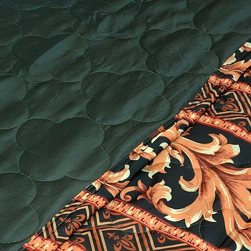 Miniatura 5 de Colcha acolchada diseñada para hotel, hotel, hotel, hotel, hogar, otoño de 21 pulgadas en cada lado, tela 100% poliéster, estampado moderno, verde,
