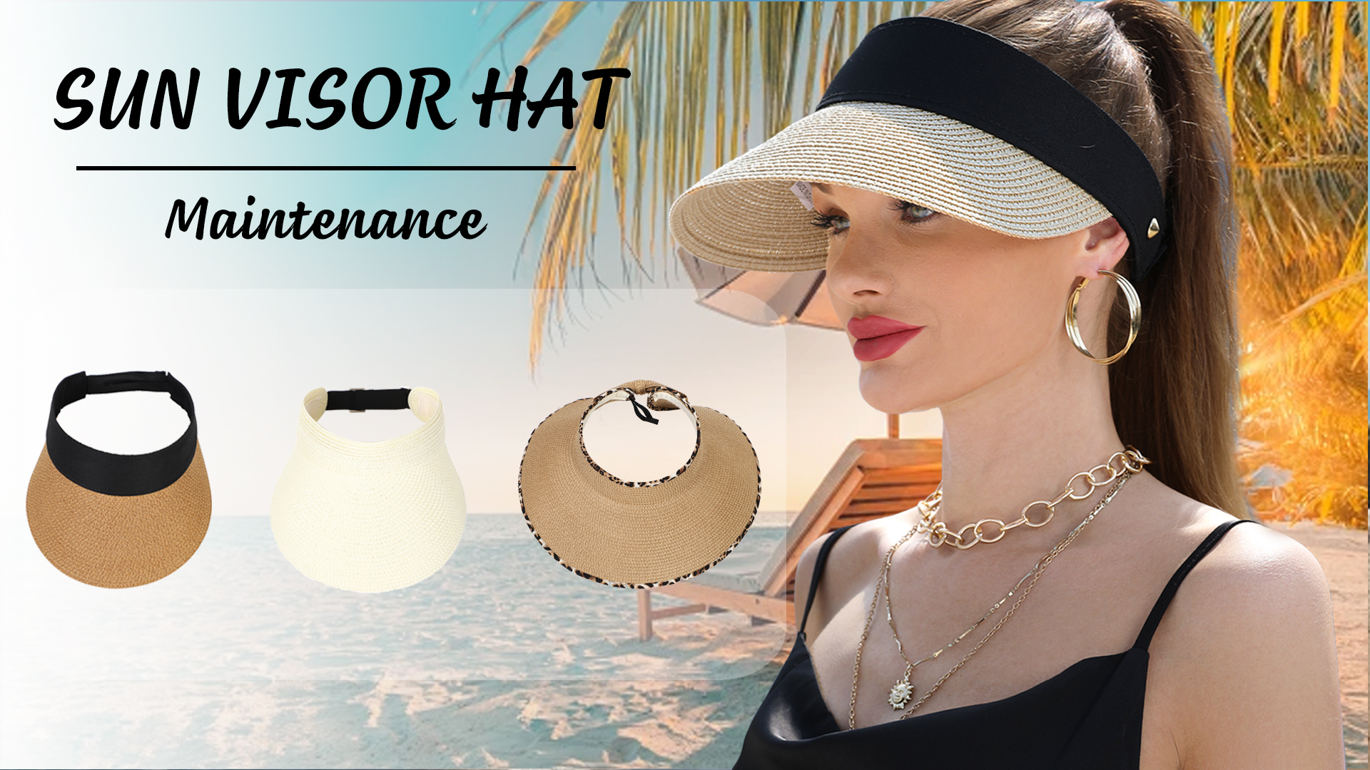 LA CARRIE Wide Brim UV Protection Sun Hats for Women with  display picture 3