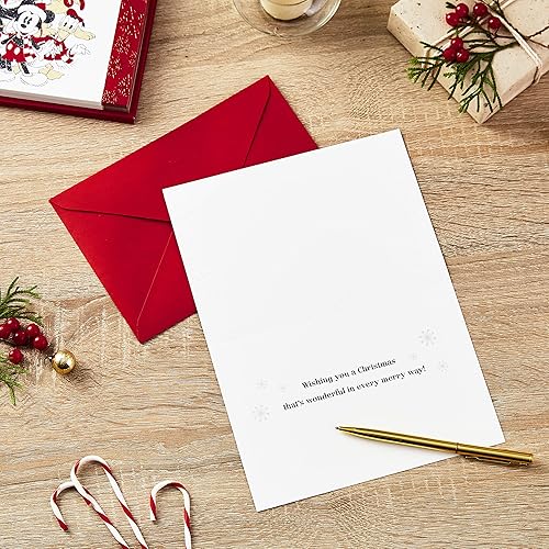 Miniatura 2 de Hallmark Disney - Tarjetas de Navidad en caja, Mickey Mouse y sus amigos (16 tarjetas y 17 sobres) (1XPX5519)