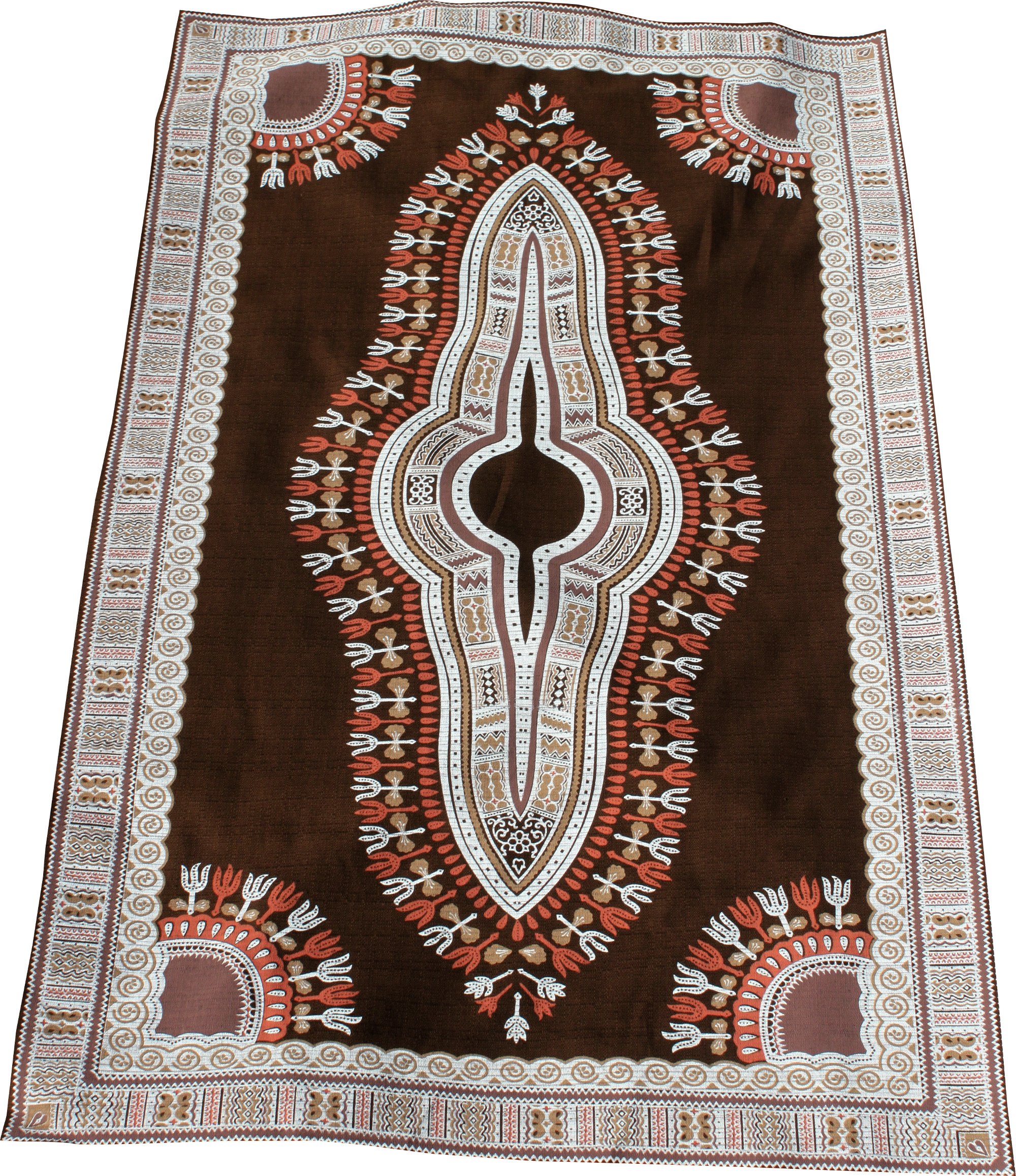 Full FunkFull Funk Chenamai Cotton Fabric Afrikan Dashiki Pattern Childs Size 34x21.5, Dark Brown