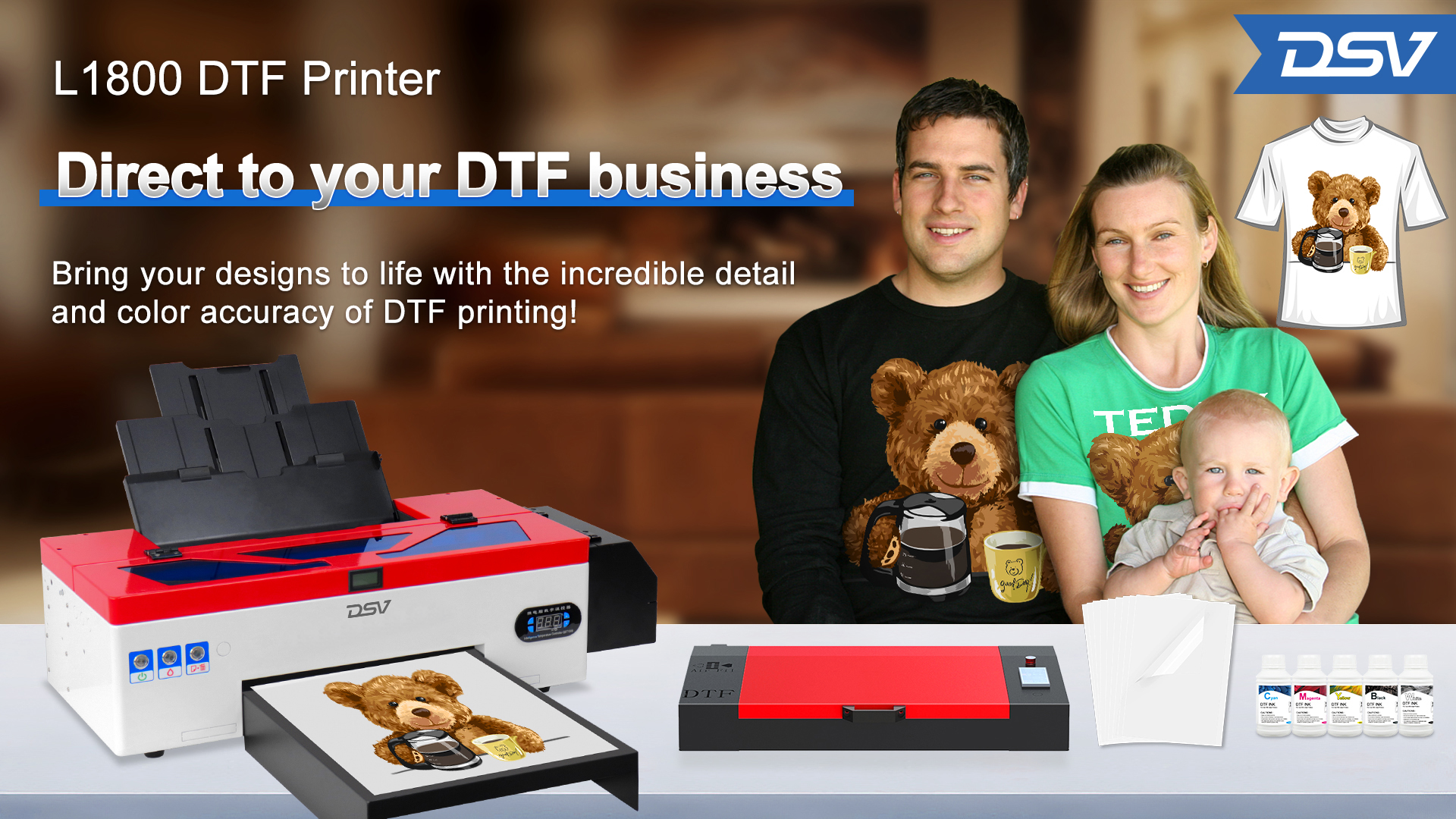 Amazon.com: DSV DTF Printer A3 L1800 Transfer Machine Built
